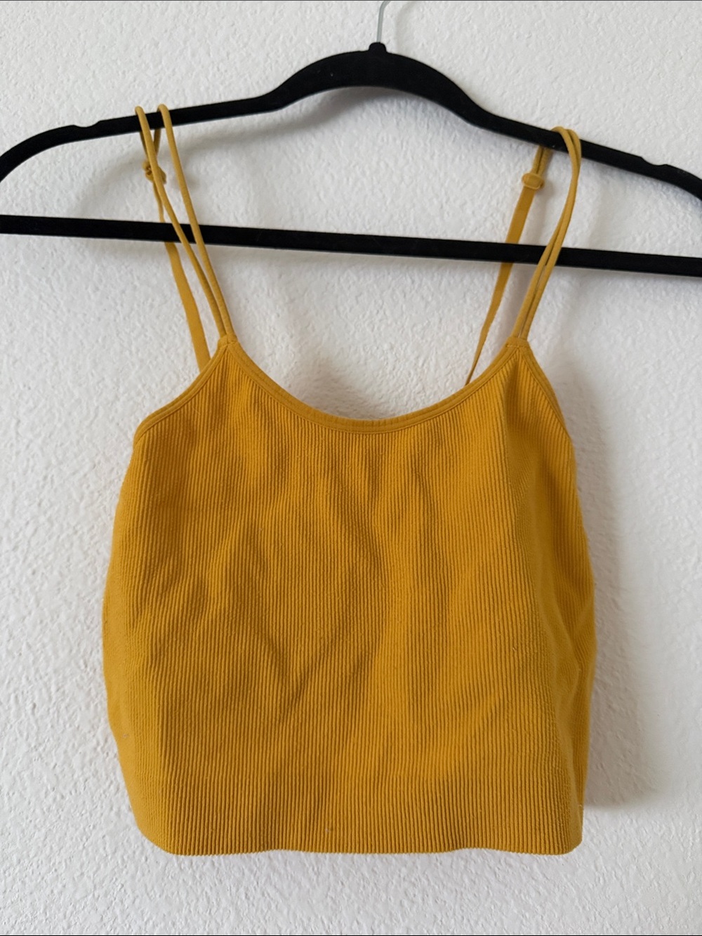 Colsie Mustard Yellow Ribbed Double-Strap Cami